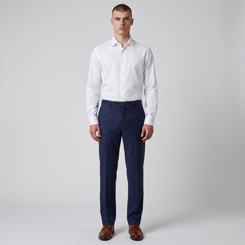 Ermenegildo Zegna Trofeo Dress Pants Men 34x30 Navy Wool Straight Trouser Italy